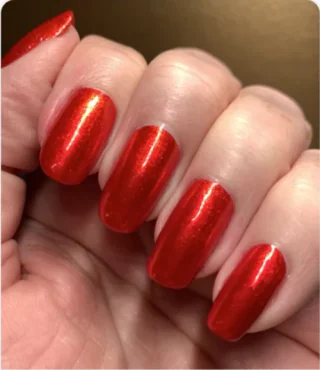 Christine's red nail polish swatch
